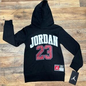 New Air Jordan 23 Hoodie Black/White-Red Kids Size 4 Little Boys NWT